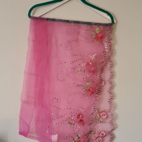 Valance  3 Set Cutain Pink - Picture 1 of 4